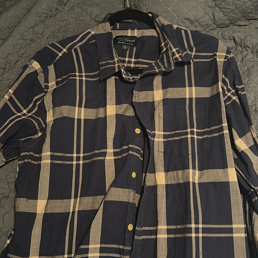 Lucky brand Saturday stretch, long sleeve plaid shirt